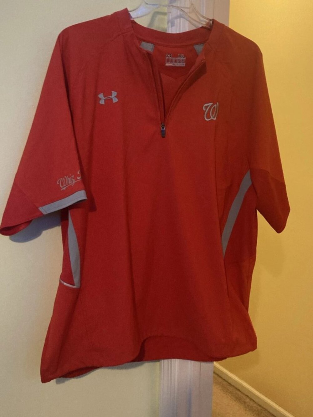Washington Nationals Under Armour Heat Gear 1/4 Zip Pullover Shirt (Men's XL)